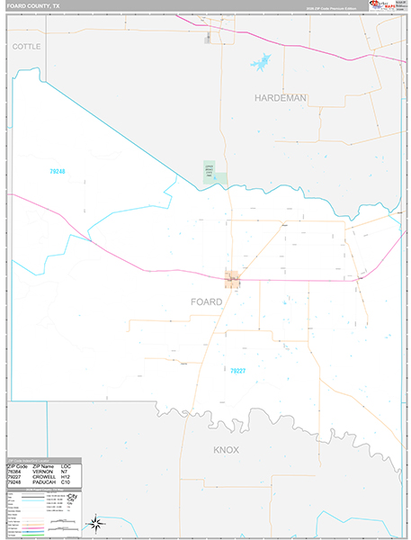 Foard County, TX Zip Code Map