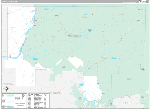 Forest County Digital Map Premium Style