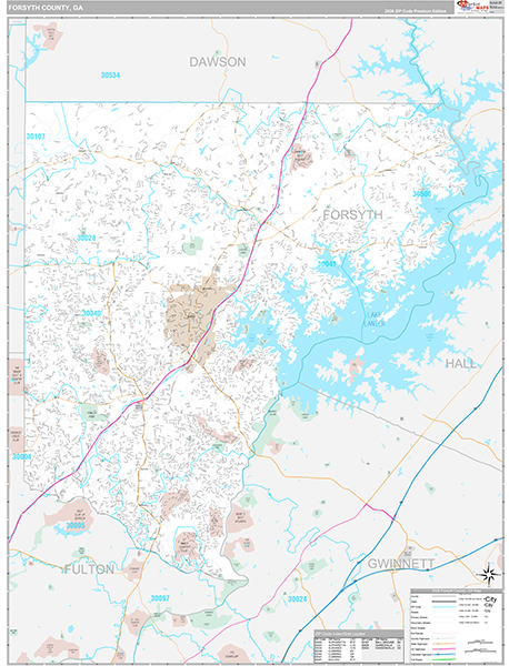 Forsyth County, GA Zip Code Map