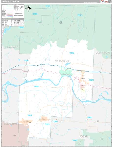 Franklin County, AR Wall Map