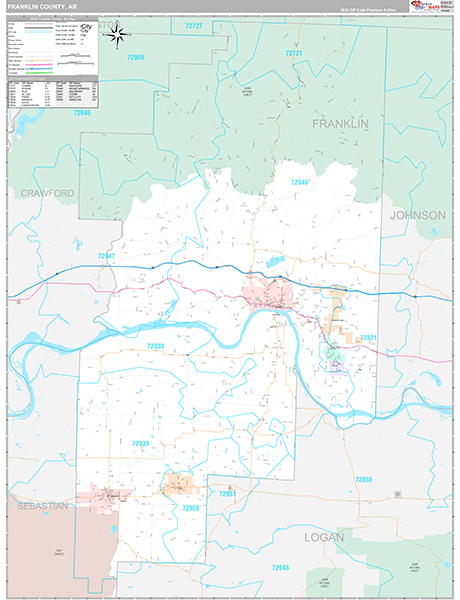 Franklin County, AR Zip Code Map