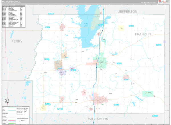 Franklin County, IL Wall Map