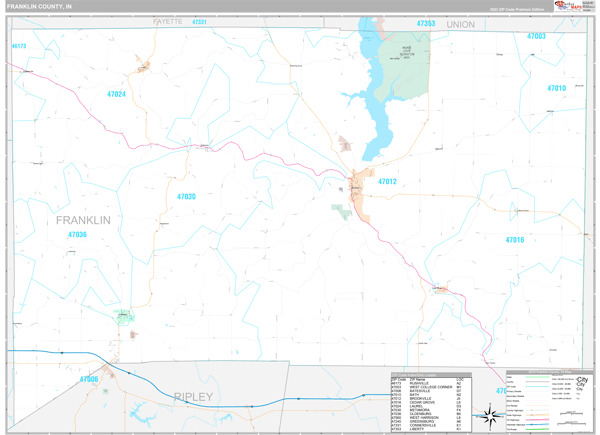 Franklin County, IN Wall Map