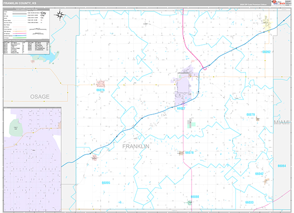 Franklin County, KS Wall Map