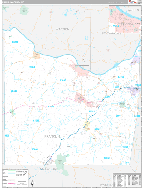 Franklin County, MO Wall Map