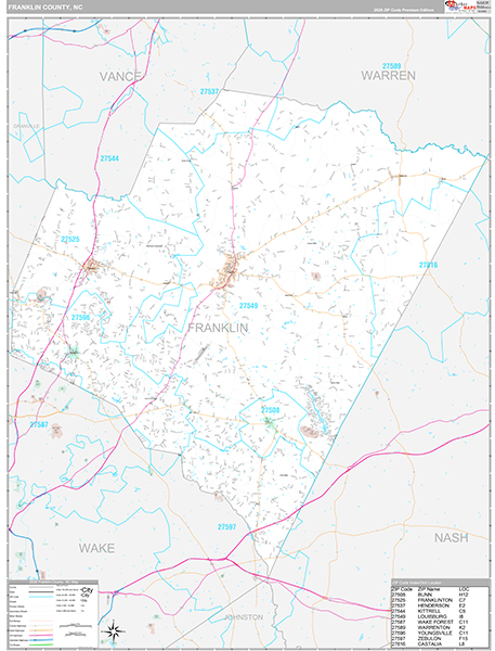 Franklin County, NC Wall Map