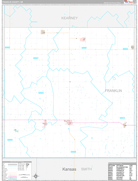 Franklin County, NE Wall Map
