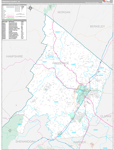 Frederick County, VA Wall Map