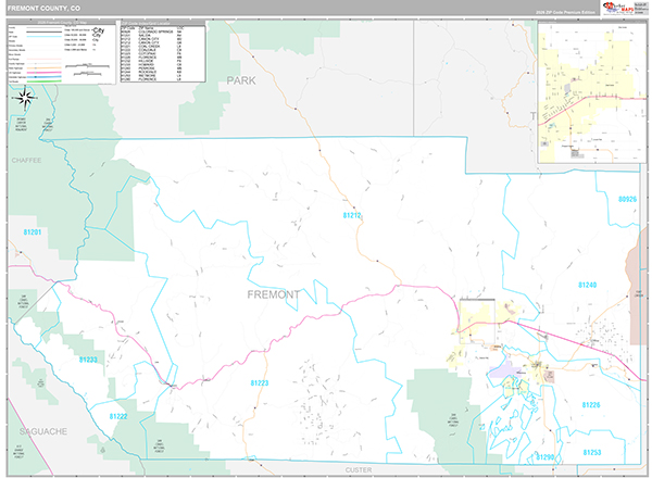 Fremont County, CO Zip Code Map