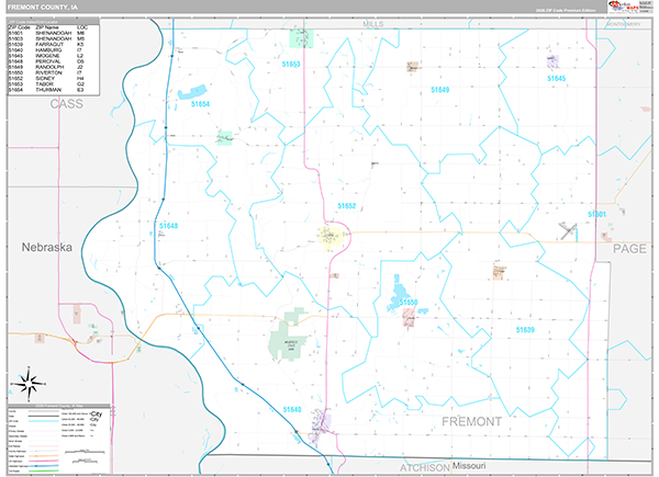 Fremont County, IA Wall Map