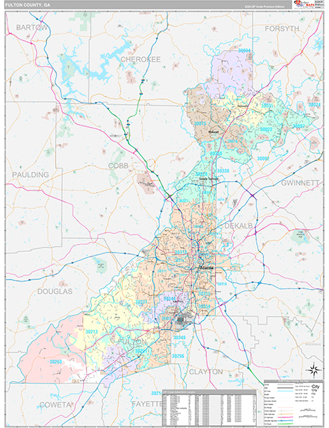 Fulton County, GA Zip Code Map