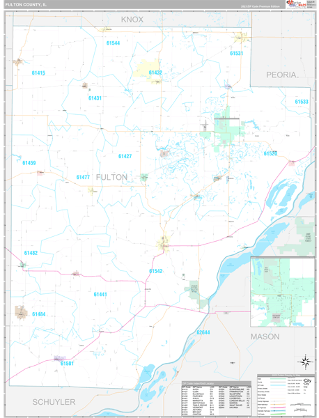 Fulton County, IL Wall Map