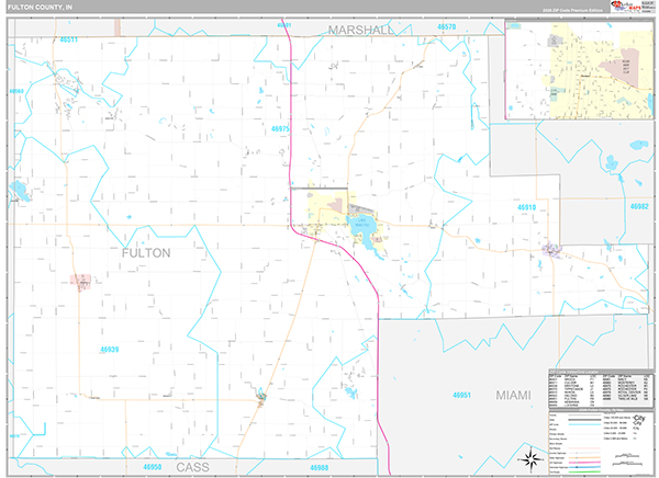 Fulton County, IN Zip Code Map