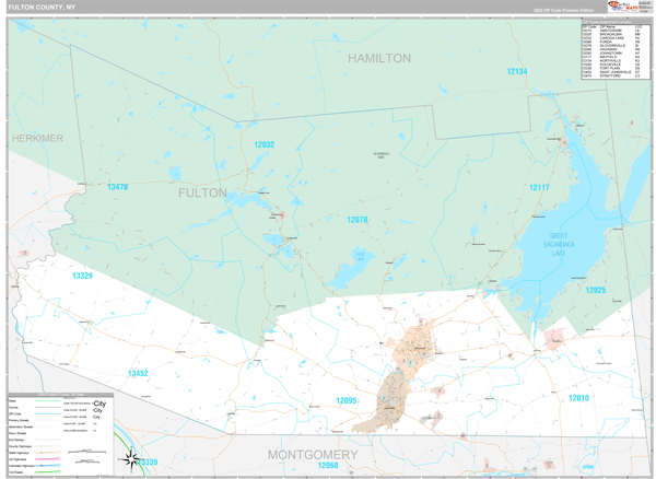 Fulton County, NY Wall Map