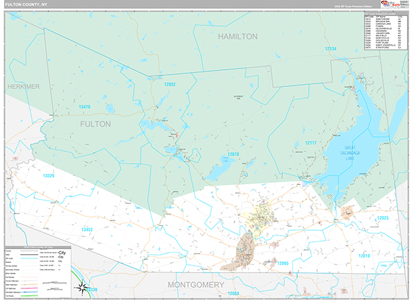 Fulton County, NY Wall Map