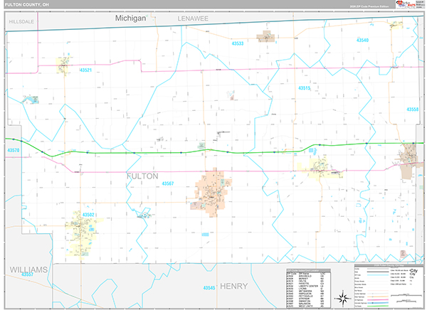 Fulton County, OH Zip Code Map