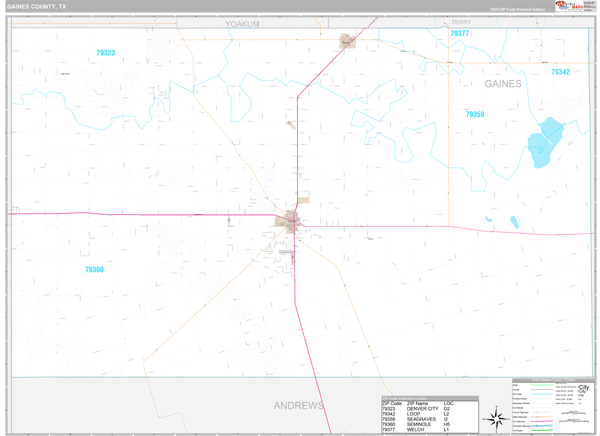 Gaines County Digital Map Premium Style