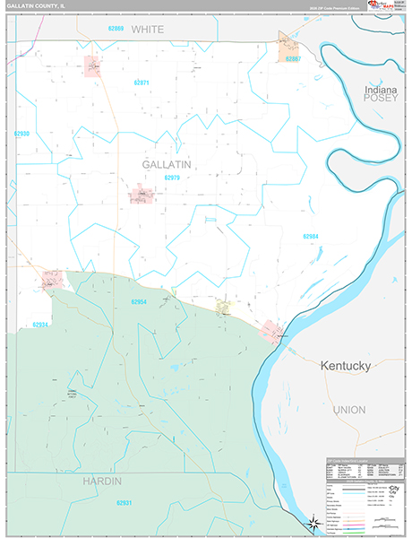 Gallatin County, IL Zip Code Map