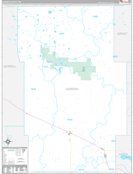 Garden County, NE Zip Code Map