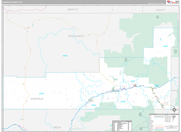 Garfield County, CO Zip Code Map