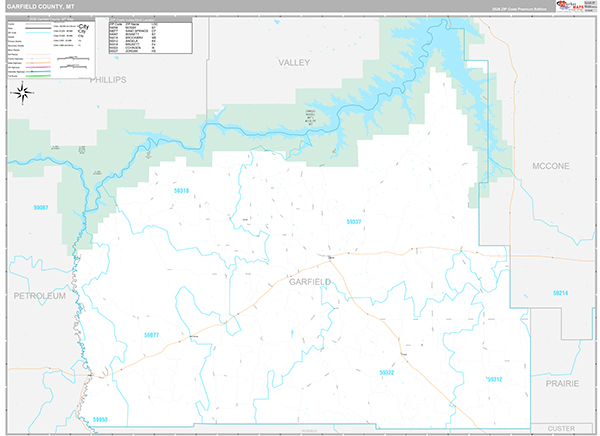 Garfield County, MT Wall Map