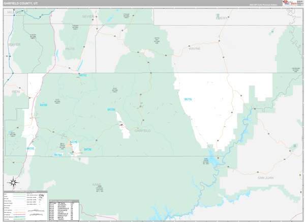 Garfield County, UT Wall Map