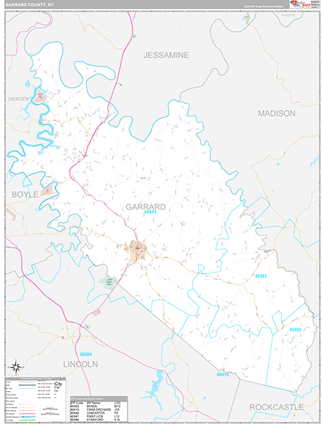 Garrard County, KY Zip Code Map