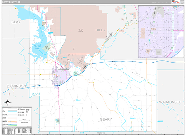 Geary County, KS Zip Code Map