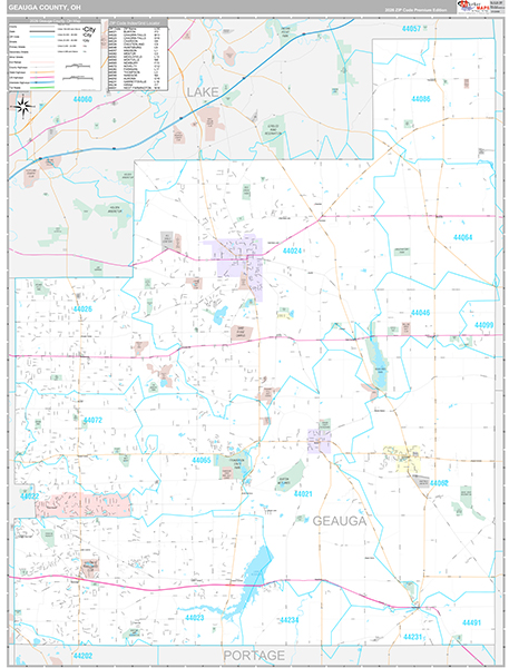 Geauga County, OH Zip Code Map