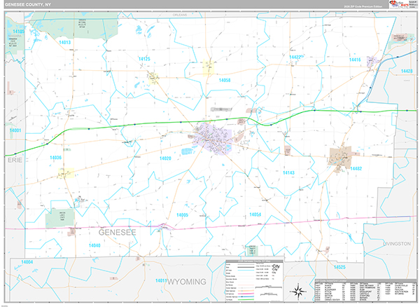 Genesee County, NY Zip Code Map