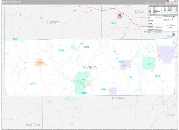 Geneva County Digital Map Premium Style