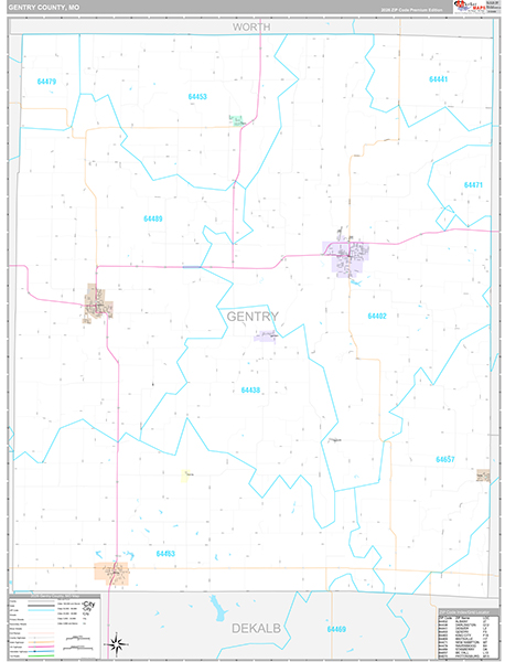 Gentry County, MO Wall Map