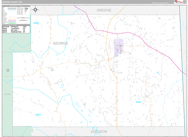 George County, MS Zip Code Map