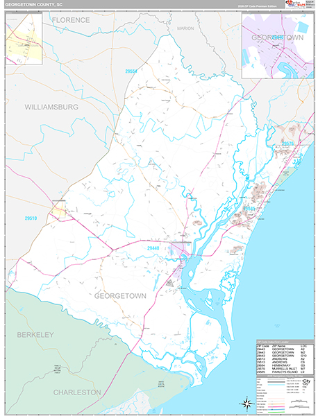 Georgetown County, SC Wall Map