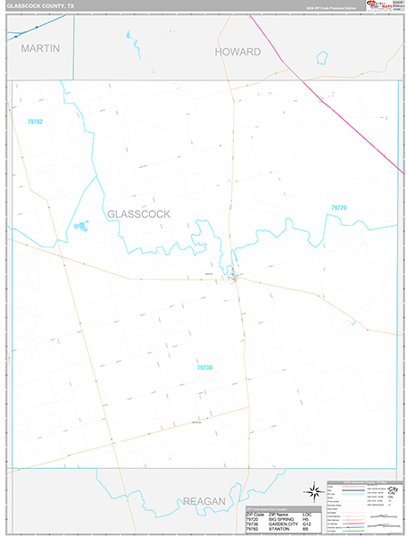 Glasscock County, TX Zip Code Map