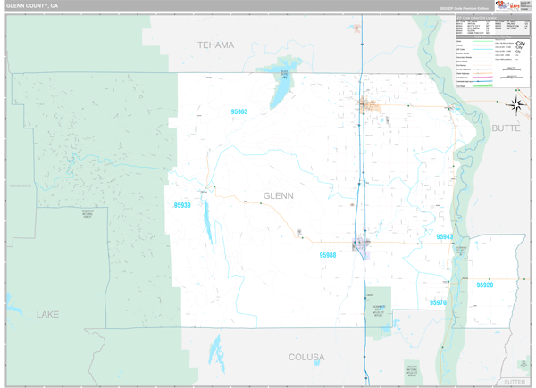 Glenn County, CA Wall Map