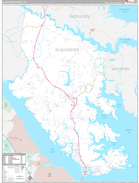 Gloucester County, VA Wall Map