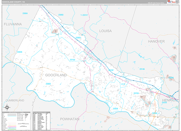 Goochland County, VA Wall Map