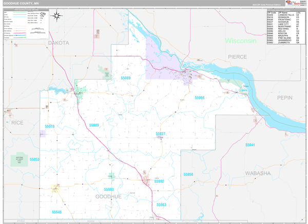 Goodhue County Wall Map Premium Style