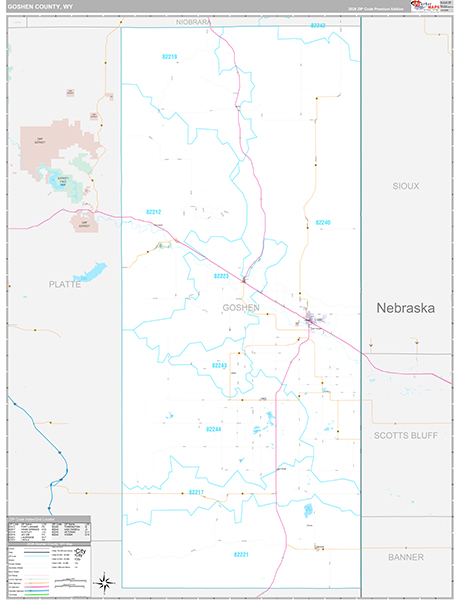 Goshen County, WY Zip Code Map