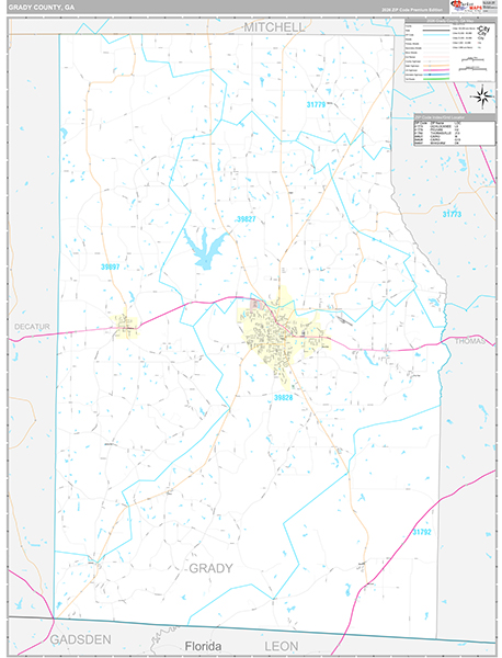 Grady County, GA Zip Code Map