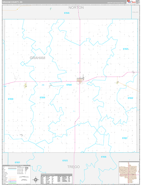 Graham County, KS Wall Map