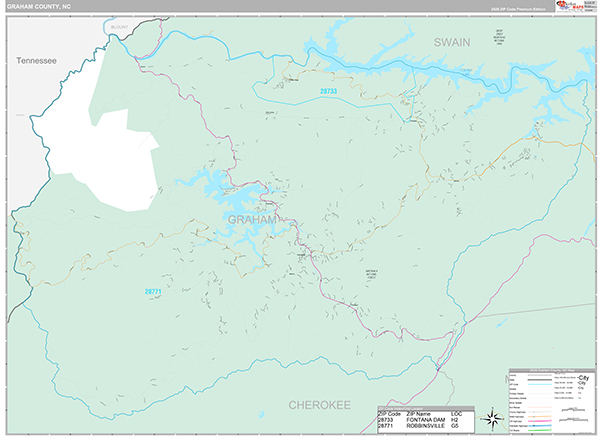 Graham County, NC Wall Map