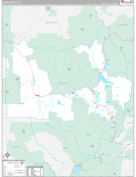 Grand County, CO Zip Code Map