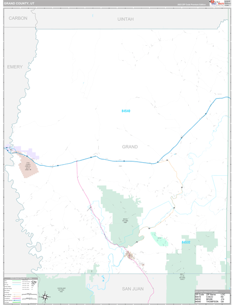 Grand County, UT Wall Map