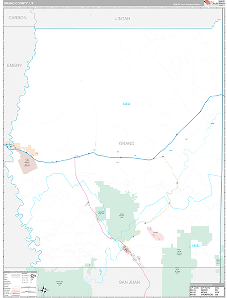 Grand County, UT Zip Code Map