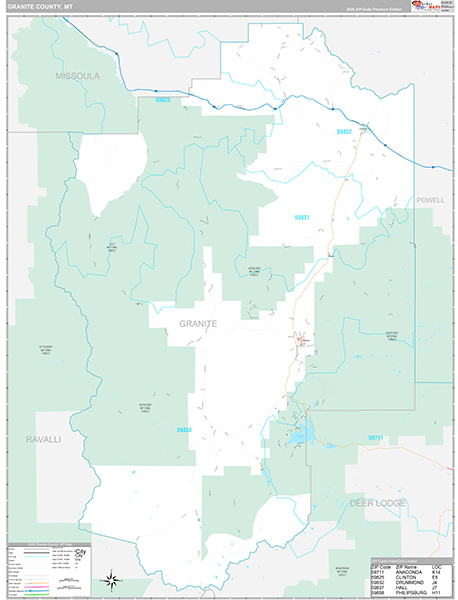 Granite County, MT Wall Map