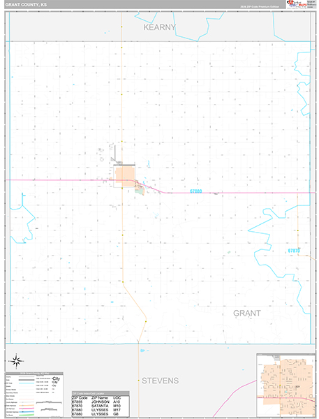 Grant County, KS Wall Map