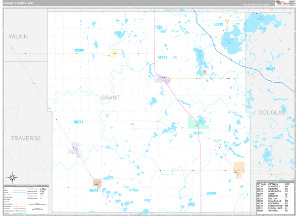 Grant County, MN Wall Map