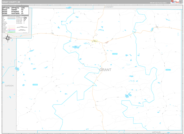 Grant County, NE Zip Code Map